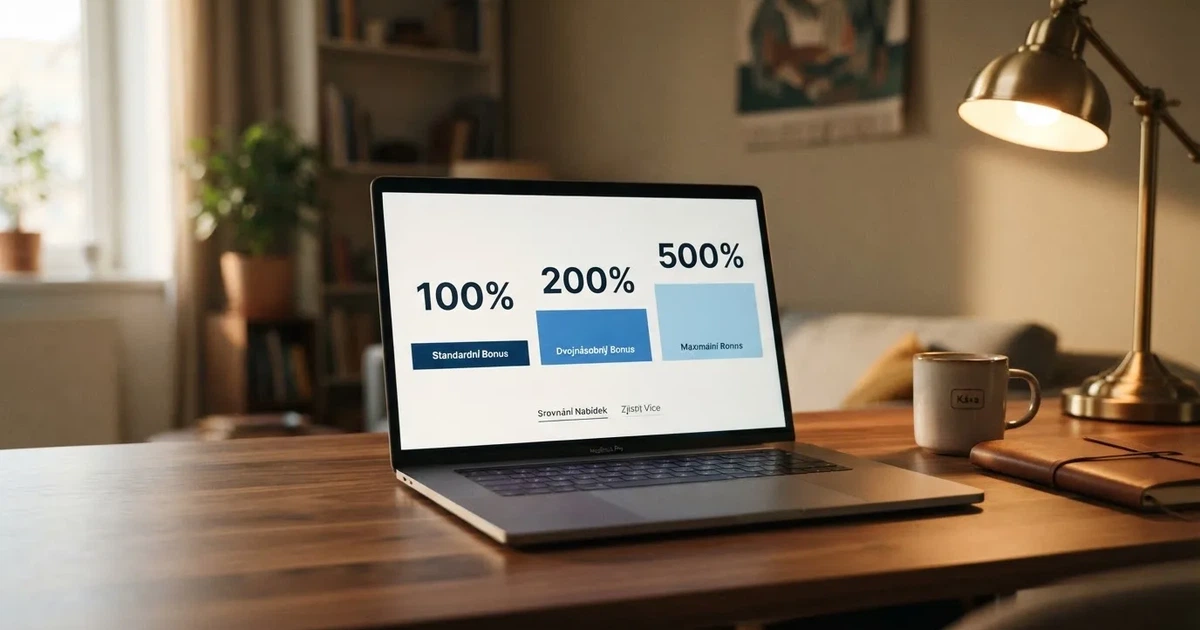 Casino bonus 100 %, 200 % i 500 % u licencovaných českých kasin v roce 2026